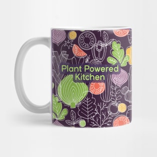 Plant Powered Kitchen Veggie Background Scandinavian Design Mug